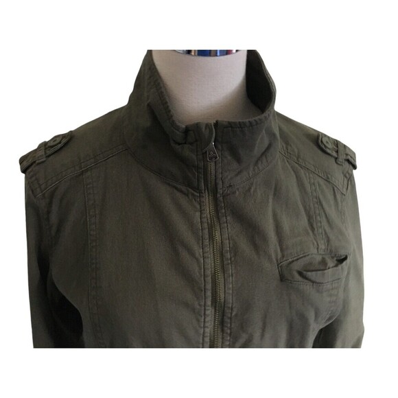 Prana Utility Jacket Women's Size Medium Green Cotton Blend Zip - Picture 3 of 8